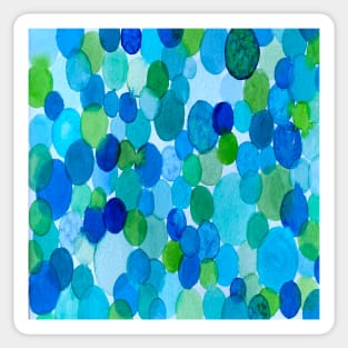 Aqua and Turquoise Watercolor Bubbles Sticker